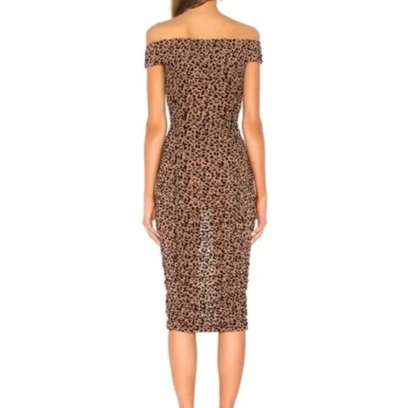REVOLVE MAJORELLE Tabitha Midi Dress in Tan Leopard Size S